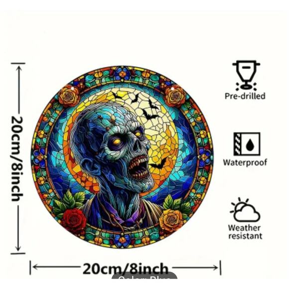 Acrylic Zombie Window Plaque, Sun Cather Halloween Zombie Attack - Picture 2 of 2